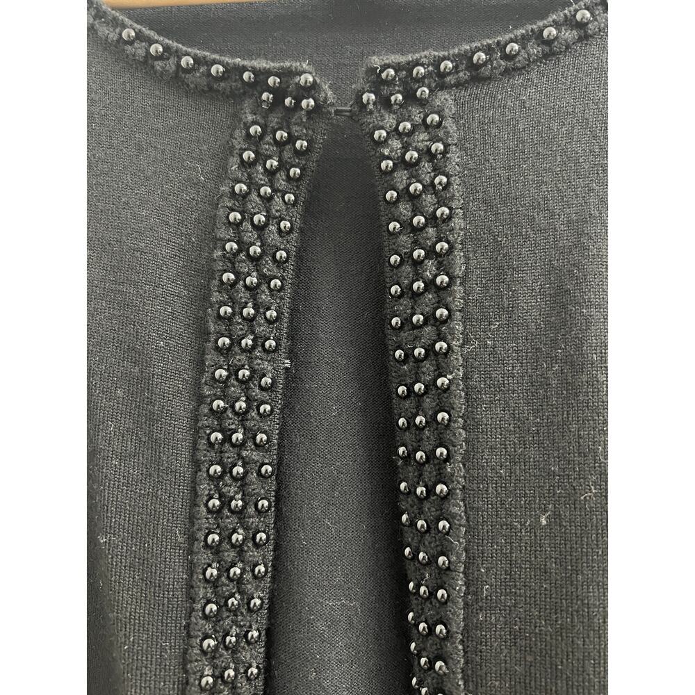 Vintage Pendleton Wool Cardigan Long Sleeve Sweater Beaded Collar, Black Small - Picture 6 of 7